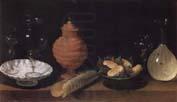 Juan van der Hamen y Leon Style life with glasses of ceramics and Geback China oil painting art
